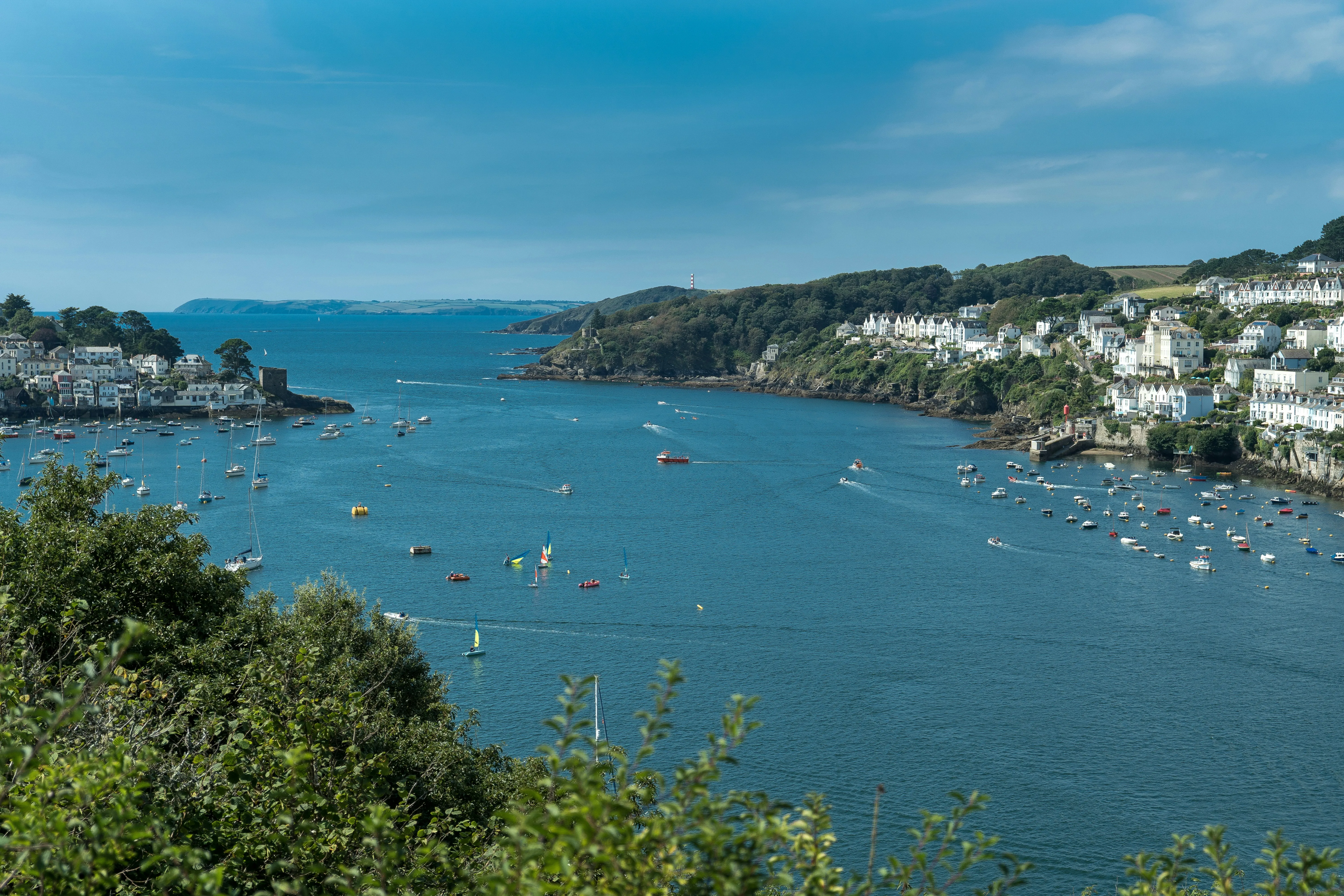 View over Fowey harbour on a clear summer's day